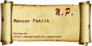 Menzer Patrik névjegykártya